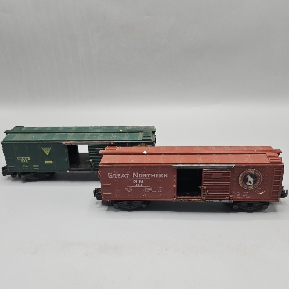 Vintage AC Gilbert American Flyer 913 Great Northern Boxcar & Gaex 922 Box Car